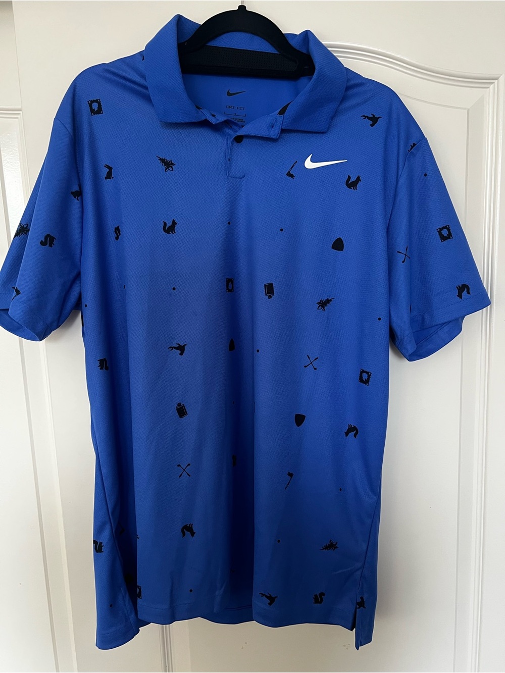 Nike Men’s Royal Blue Polo with Black Icons